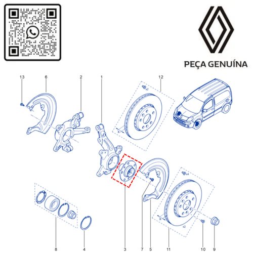 RN 361237 8200361237 CUBO DE RODA DIANT. KANGOO ELETRICA - 4